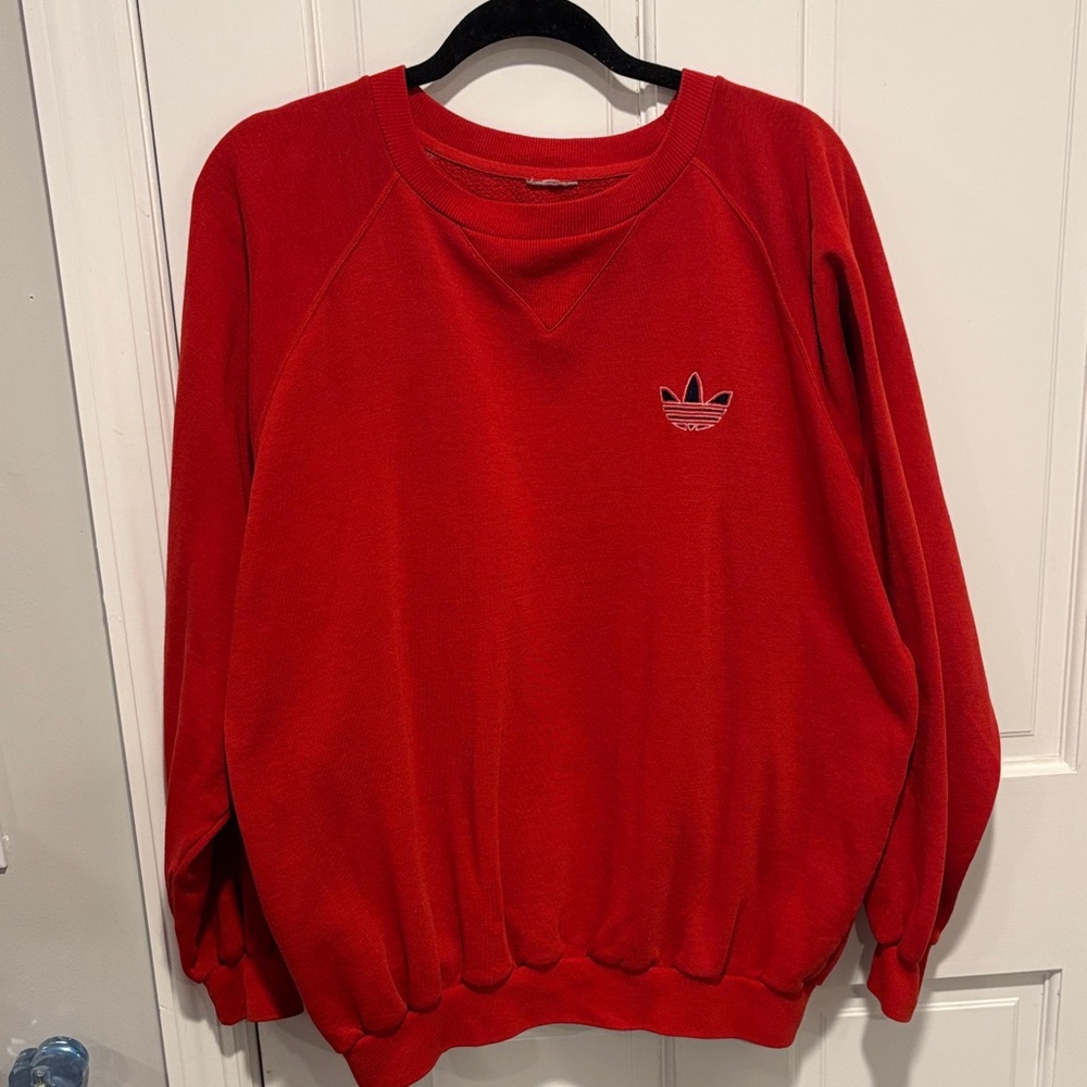 Adidas Men's Bold Red Crewneck Sweater